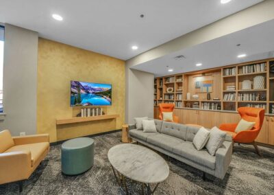 Chocolate Works resident lounge with TV